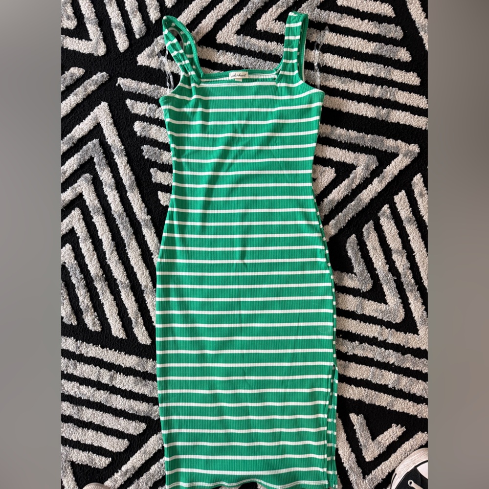 dELiA*s Green and White striped dress